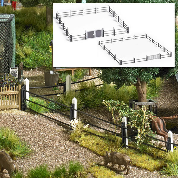 Busch Modern Steel Pipe Fence Kit HO