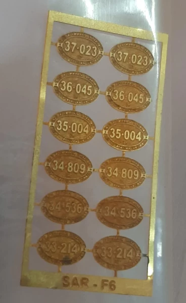 CMD Models South African Railways SAR F6 Diesel Locomotive Number Plate Set HO