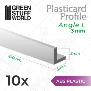 Green Stuff World ABS Plasticard Angle L Profile 3mm