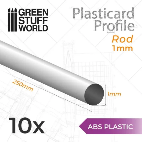 Green Stuff World Plasticard ABS Rod 1mm