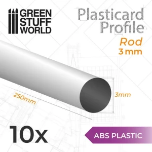 Green Stuff World Plasticard ABS Rod 3mm