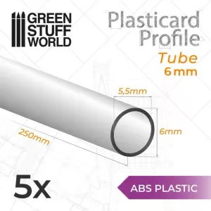 Green Stuff World ABS Plasticard Profile Tube 6mm