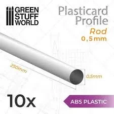 Green Stuff World Plasticard ABS Rod 0.5mm