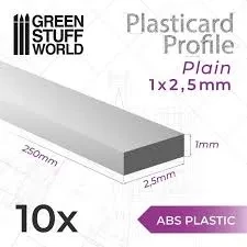 Green Stuff World ABS Plasticard Profile PLAIN 2.5 mm