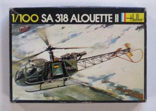 Heller SA 318 Alouette II German Police Helicopter Kit 1:100