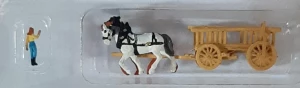 Vintage Preiser Miniature Figurine Set with Horse-Drawn Cart Z
